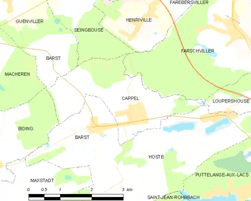 Detailkaart van de gemeente