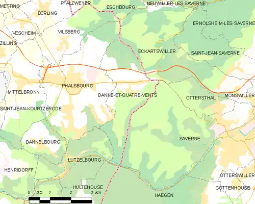 Detailkaart van de gemeente