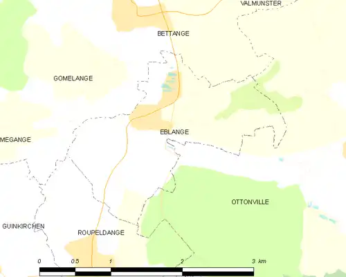 Detailkaart van de gemeente