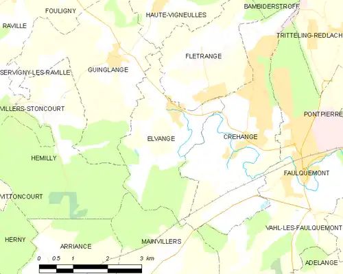 Detailkaart van de gemeente