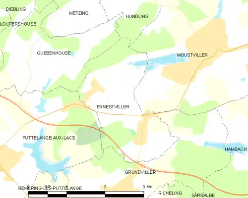 Detailkaart van de gemeente