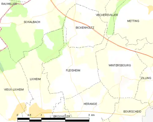 Detailkaart van de gemeente