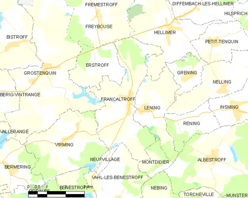 Detailkaart van de gemeente