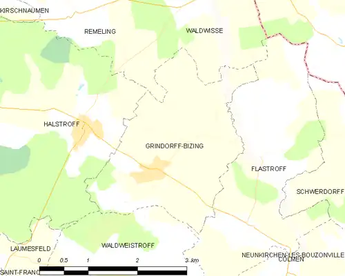 Detailkaart van de gemeente