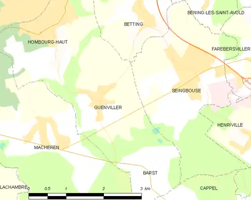 Detailkaart van de gemeente