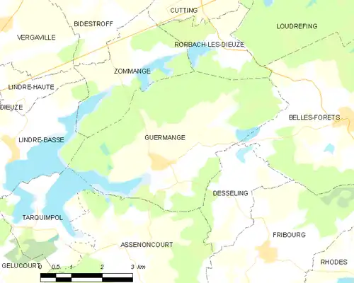 Detailkaart van de gemeente