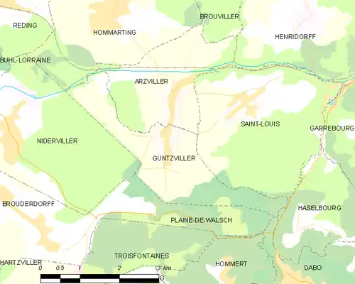 Detailkaart van de gemeente