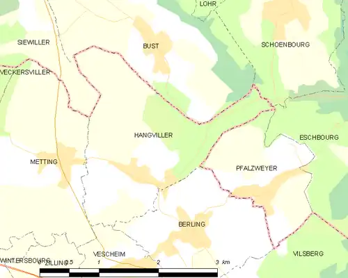 Detailkaart van de gemeente