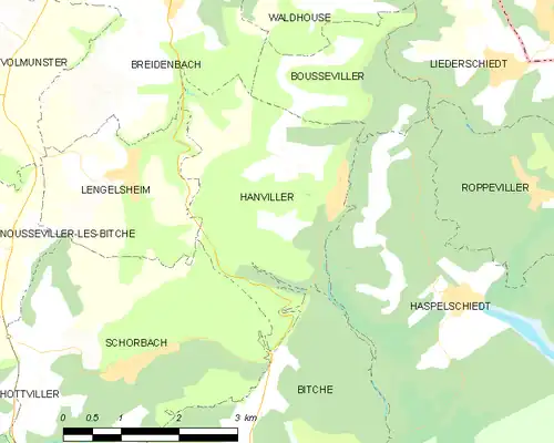 Detailkaart van de gemeente