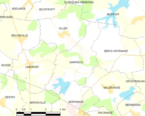 Detailkaart van de gemeente