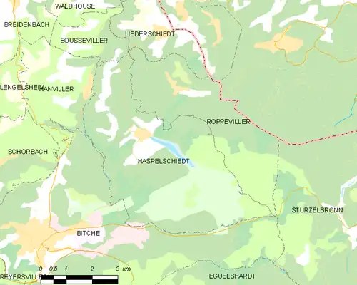 Detailkaart van de gemeente