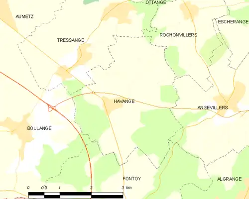 Detailkaart van de gemeente