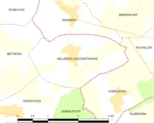 Detailkaart van de gemeente