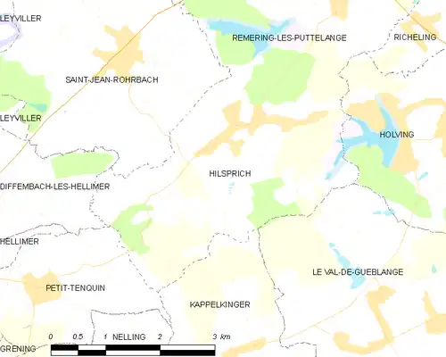 Detailkaart van de gemeente