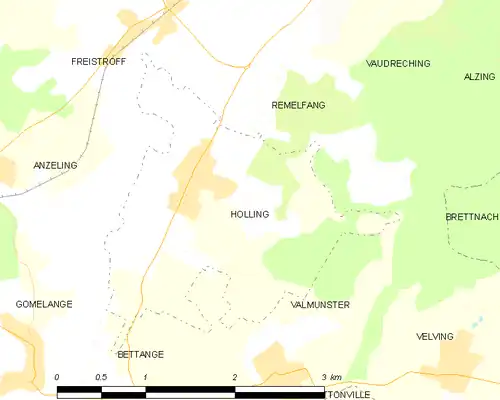 Detailkaart van de gemeente