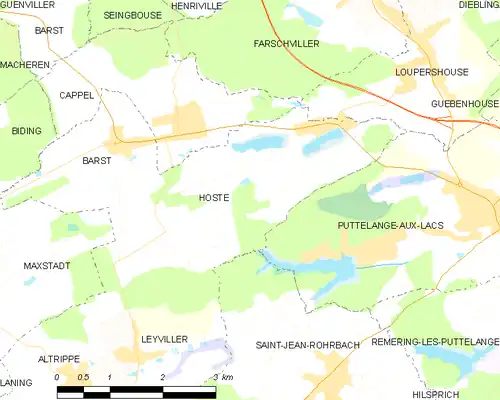 Detailkaart van de gemeente