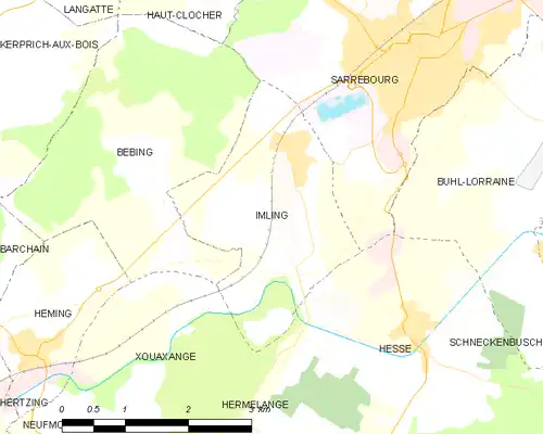 Detailkaart van de gemeente