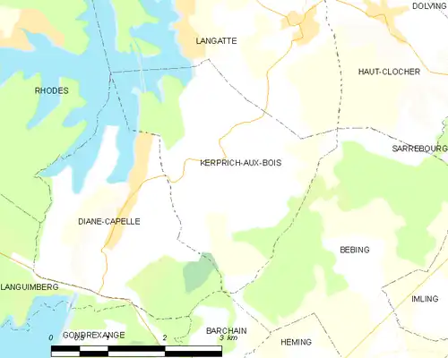 Detailkaart van de gemeente