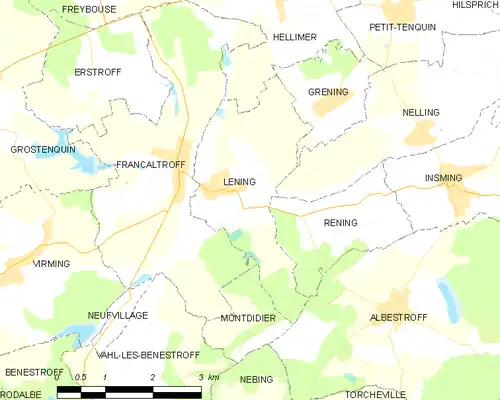 Detailkaart van de gemeente