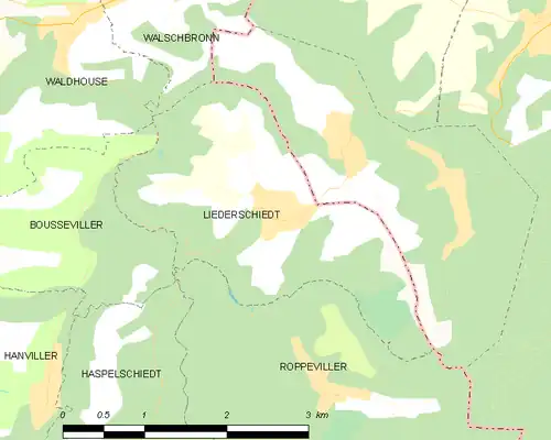 Detailkaart van de gemeente