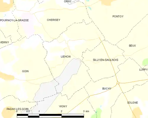 Detailkaart van de gemeente