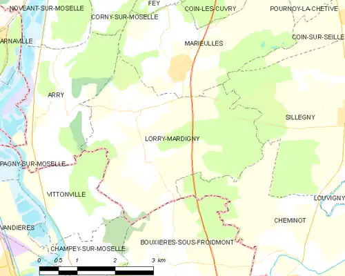 Detailkaart van de gemeente