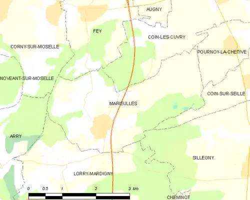 Detailkaart van de gemeente