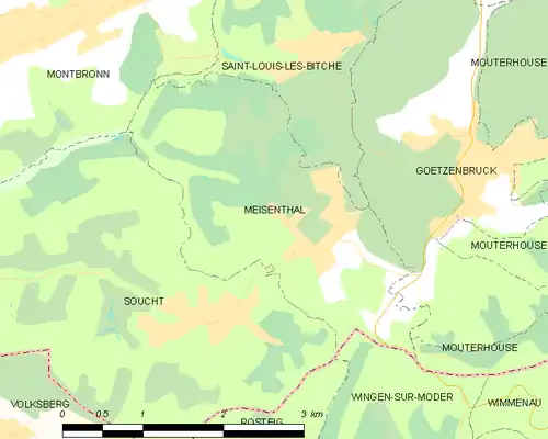 Detailkaart van de gemeente