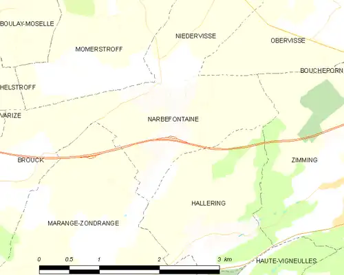 Detailkaart van de gemeente