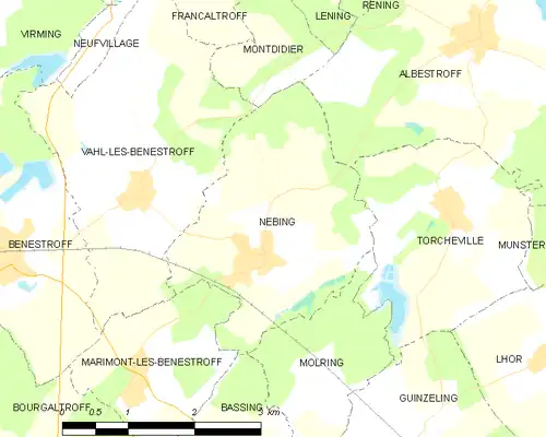 Detailkaart van de gemeente