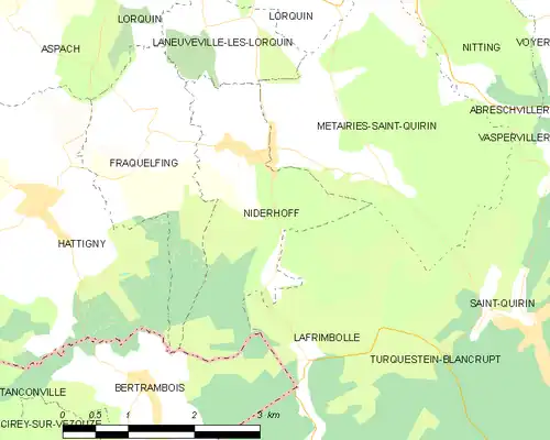 Detailkaart van de gemeente