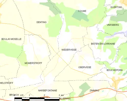 Detailkaart van de gemeente