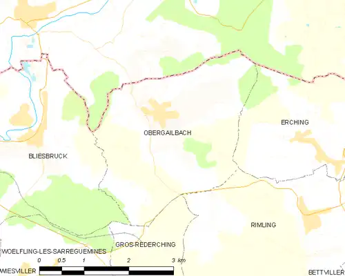 Detailkaart van de gemeente