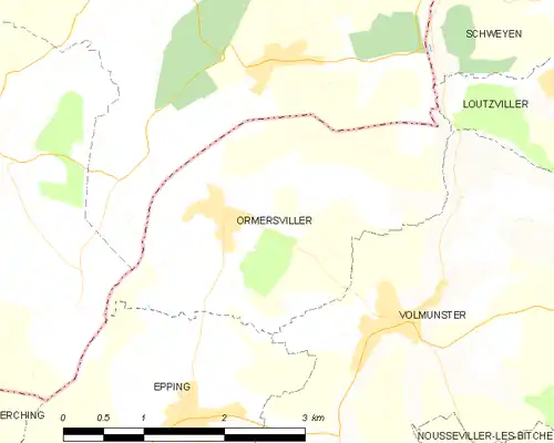 Detailkaart van de gemeente