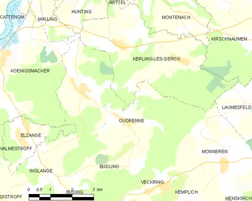 Detailkaart van de gemeente