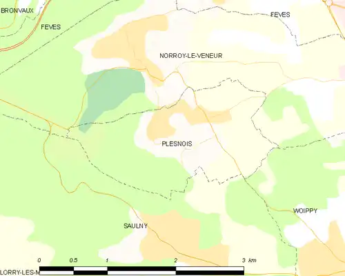 Detailkaart van de gemeente
