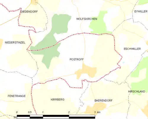 Detailkaart van de gemeente