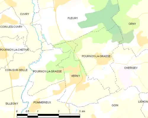 Detailkaart van de gemeente