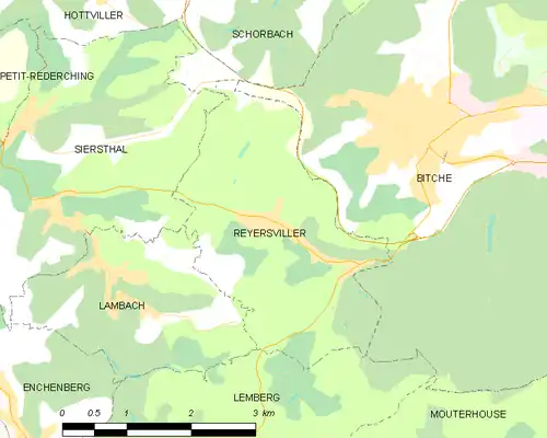 Detailkaart van de gemeente