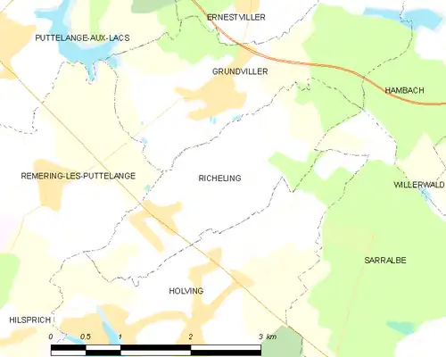 Detailkaart van de gemeente