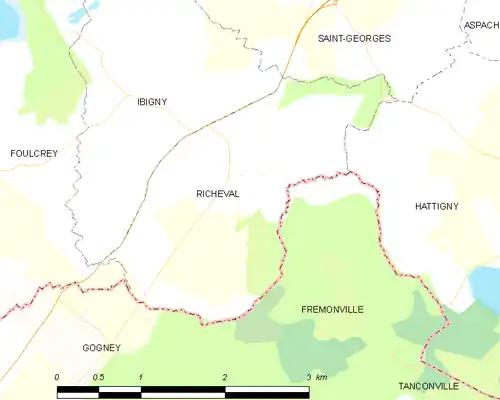 Detailkaart van de gemeente