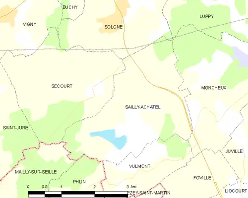 Detailkaart van de gemeente