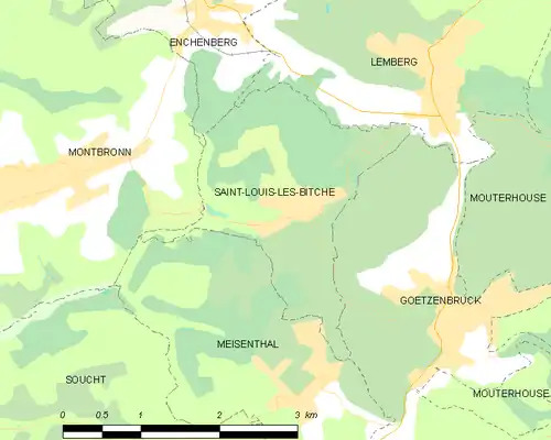 Detailkaart van de gemeente