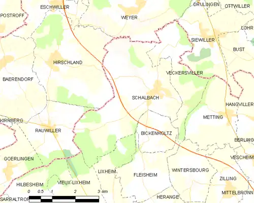 Detailkaart van de gemeente