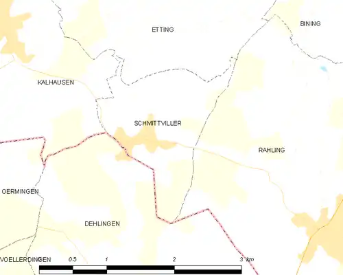 Detailkaart van de gemeente