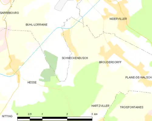 Detailkaart van de gemeente