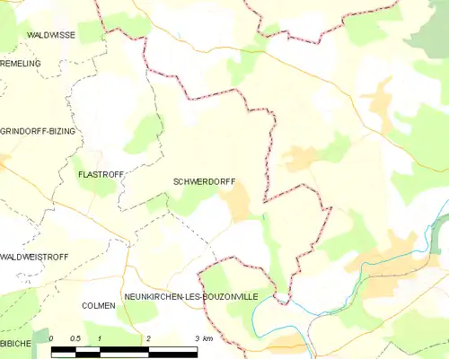 Detailkaart van de gemeente