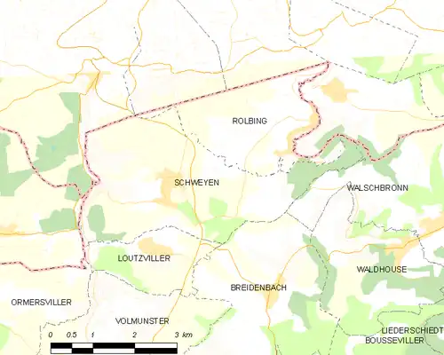 Detailkaart van de gemeente