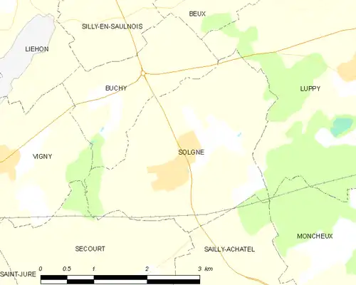 Detailkaart van de gemeente