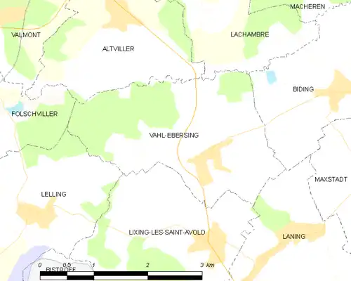 Detailkaart van de gemeente